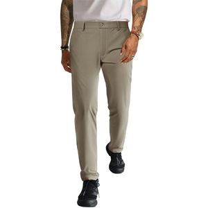 Pantalon de costume formel pour homme, taille haute, coupe slim, jambe droite, séchage rapide, infroissable, écologique, 100 % polyester - Product Image 1