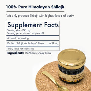 Coffret Cadeau Résine de Shilajit Purifiée Haute Puissance Qualité Or Supplément pour Hommes pour Booster l'Énergie et Soutenir le Système Immunitaire 600mg par Portion - Product Image 2