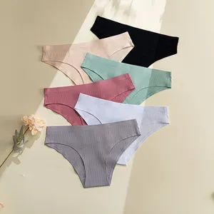 Senhoras algodão sem costura underwear shorts calcinha cintura média cuecas corte a laser traceless breve biquíni calcinha