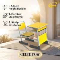 Meubles d'école modernes personnalisés, ensembles de tables et de chaises pour étudiants avec tiroir, cadre robuste réglable, utilisation à domicile ou au bureau