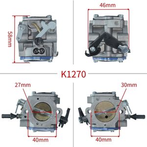 Remplace 503281270 503282001 <span class=keywords><strong>Husqvarna</strong></span> 3120XP 3120K Convient aux K1250-K1270 WG-7 WG-9A modèles 503281218 Carburateur de tronçonneuse - Product Image 2