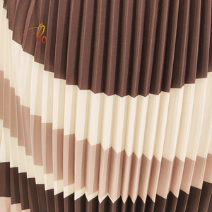 Thời trang mới Polyester dệt màu khối sọc in Voan Xếp Li vải cho cao cấp Phụ Nữ Ăn mặc - Product Image 2