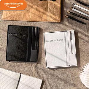 Caja de Regalo con Banda Elástica de Papel Ecológico A5 <span class=keywords><strong>Dupont</strong></span>, Cuaderno, Bolígrafo de Papel de Piedra con Logotipo Personalizado, Set de Regalo Promocional Ecológico para Empresas - Product Image 1