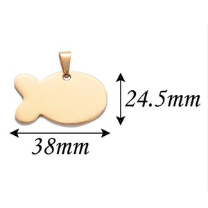 Collier avec pendentif en forme de poisson, 5 couleurs, en acier inoxydable, gravable, unisexe, taille 24,5x38mm - Product Image 4