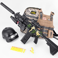 Baterai Elektrik Gatling, Semprotan Rambut, Mainan Pistol Anak M416, Senapan Mesin Penembak Jitu