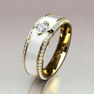 Set di Anelli Unisex per Coppie con Accento in Resina, Accessorio alla Moda per Proposte, Matrimoni e Feste, Regalo - Product Image 2