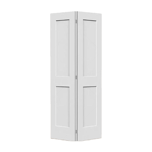 Porta Interna Moderna a <span class=keywords><strong>4</strong></span> Pannelli in HDF/MDF con Anima Vuota, Finitura Bianca Primer, per Bagno/WC, con Design a Filo in Legno, Pieghevole - Product Image 1