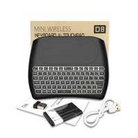 Universal BT/RF 2.4G Air Mouse dengan Layar Sentuh Putih/Hitam Mini Wireless Keyboard Warna-warni LED Lampu Belakang