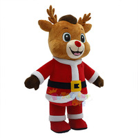 Costume de mascotte de renne de Noël sur mesure, taille adulte, tenue de dessin animé de renne sur le thème du Père Noël pour les événements et les défilés de vacances