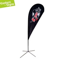 Drapeau de plage imprimé sur mesure, drapeaux en forme de goutte d'eau personnalisés, bannières avec mât de drapeau à vendre
