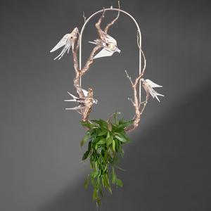Lampada da soffitto decorativa Post-moderna Villa camera da letto uccelli illuminazione in alluminio lampade a sospensione in vetro <span class=keywords><strong>rondine</strong></span> lampadario - Product Image 1