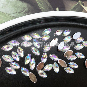 Navette Ab Acrylic Rhinestones 16 Facets Flat Bottom Mesh Face For Diy Shoes Bags Clothing <b>Dance</b> Costumes Wedding <b>Dresses</b> - Product Image 1