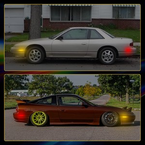 Auxito Clear Side Marker <b>Light</b> w/ <b>Red</b> Amber <b>LED</b> 4pc Set For 89-94 Nissan 240SX S13 - Product Image 6