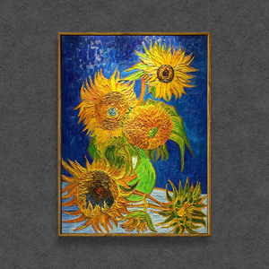 Pintura al óleo de <span class=keywords><strong>Von</strong></span> Gogh hecha a mano, girasoles, reproducción en lienzo, arte de pared - Product Image 4
