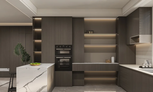 ตู้ครัวไม้แข็งครบชุดสำหรับการออกแบบห้องครัวที่หรูหรา - Product Image 5