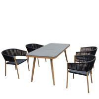 Tables et chaises d'extérieur en métal et rotin pour restaurants, cafés, hôtels, patios et jardins – Idéal pour les loisirs en plein air