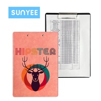 Portapapeles de Cuero PU A4 Sunyee, para Sublimación por Transferencia de Calor, Carpeta de Archivos en Blanco, Tablero de Escritura con Diseño Personalizado para Regalos DIY al por Mayor