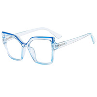 68132 Nouvelles lunettes anti-lumière bleue pour femmes, style œil-de-chat, élégantes, sans ordonnance, monture carrée, personnalisables, classiques