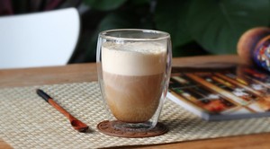 Vaso de Vidrio Borosilicato de Doble Pared Transparente de 250/350/450 ml, Personalizado y Superventas, con Tapa para Café, Capuchino, Leche y Otras Bebidas de Oficina - Product Image 4