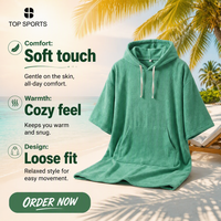Vente en gros de peignoirs de bain à séchage rapide avec logo personnalisé, parka de surf, serviette de plage à capuche, serviette de sport, poncho