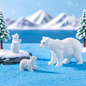 Adornos de Pastel de Osos Polares en Miniatura, Madre con Cachorro, Decoración de Jardín de Hadas, Mini Figuras de Animales de Resina, Manualidades, Adornos - Product Image 3