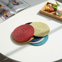 Napperons ronds classiques en PP tissé effet soie, qualité hôtelière, vente en gros, écologiques, couleur/taille personnalisables, antidérapants, réutilisables, pour décoration de table festive