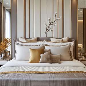 ชุดเฟอร์นิเจอร์ห้องนอนไม้ทันสมัยสำหรับโครงการโรงแรมเฟอร์นิเจอร์บ้านสั่งทำตามแบบเป็นมิตรกับสิ่งแวดล้อม - Product Image 2