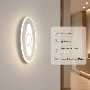 Lámpara de pared LED acrílica decorativa moderna de 25W con CCT seleccionable para interiores, hogar, hotel, sala de estar, pasillo - Product Image 4