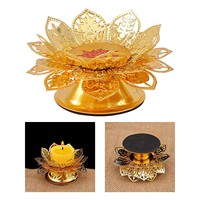 RTS Usine Traditionnel Chinois Style Fleur De Lotus Chandelier Portable Alliage Creative Bougeoir Restaurant De Table