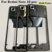Cadre d'écran LCD pour téléphone portable Xiaomi Redmi Note 10 Pro avec lentille de caméra en verre, boîtier avant, châssis central, coque Note10