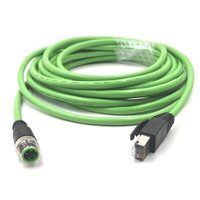 Câble réseau pour capteur de caméra industrielle M12 vers RJ45, connecteur aviation type A-D codé, 4 broches, 8 conducteurs, blindé, en cuivre pur, gaine TPE