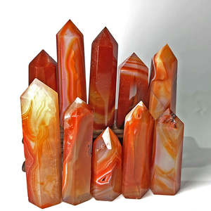Vente en gros de pointes de quartz cornaline rayé naturel, tour de cristal d'agate rayée rouge pour la guérison et la décoration - Product Image 6