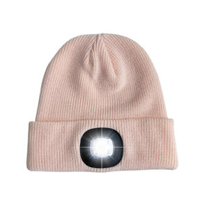 Gorro de Punto con Lámpara LED de Botón para <span class=keywords><strong>Hombre</strong></span>, 100% Acrílico, Transpirable, Impermeable, para Deportes al Aire Libre, Circunferencia de Cabeza de 48-50 cm - Product Image 4