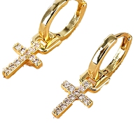 Boucles d'oreilles RQ Cross Hoop pour femmes, style grunge classique, nouvelle tendance 2022, style coréen, piercing, bijoux hip hop, cadeau