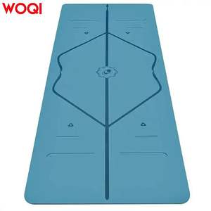 Tapis de yoga Woqi 6 mm d'épaisseur, TPE antidérapant, rectangulaire, bleu marine, pour la gym à domicile, la gymnastique et le remodelage corporel - Product Image 1
