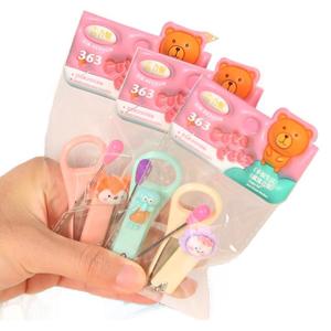 Ensemble de coupe-ongles et cure-oreilles Autonomy Cartoon pour enfant, en plastique et acier inoxydable, non toxique, outil de manucure à embout plat - Product Image 5