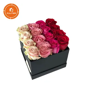 फूलवाला पैकेजिंग आपूर्ति कंटेनर बक्से वर्ग पुष्प मेलर वितरण फूल बॉक्स वेलेंटाइन दिन के लिए