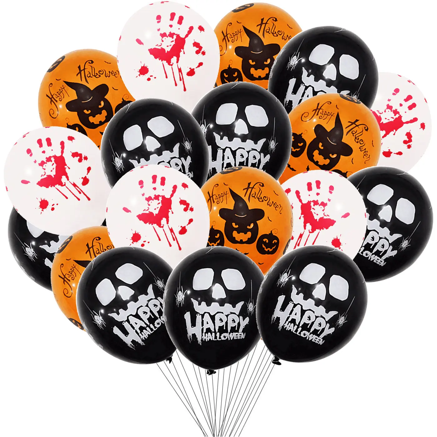 Promotional Happy Halloween Balloons Black Orange Halloween Balloon Party Decorations