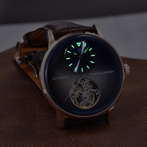 Montre automatique de luxe sportive pour homme PAGANI Design 1796, tourbillon, cadran de 42 mm, bracelet en cuir lumineux, boîtier en acier inoxydable, 100 m - Product Image 4