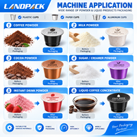 Machine de remplissage, conditionnement et scellage automatique pour liquides alimentaires, protéines, herbes, lait, café moulu et poudre en dosettes et petits contenants