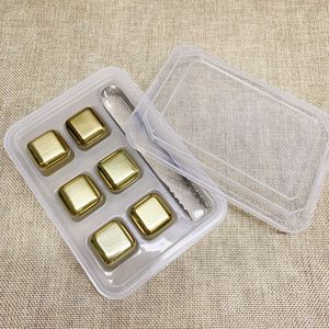 Vente en gros de glaçons carrés en acier inoxydable et pierre de glace dorée réutilisable avec service personnalisé Accessoires de vaisselle - Product Image 4