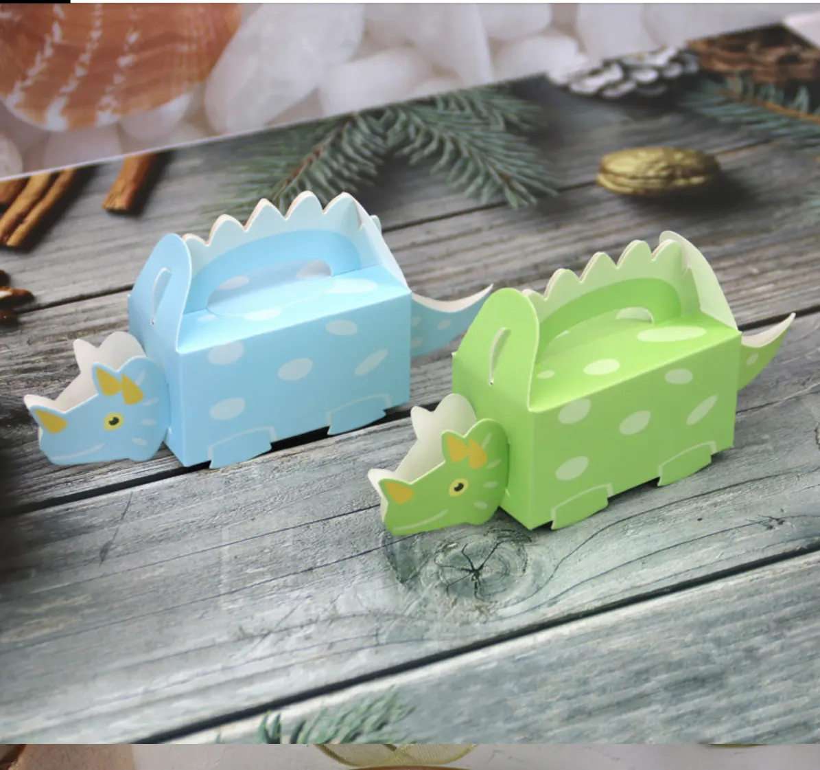 恐竜の形の甘いキャンディーボックスキッズギフトボックス紙箱ベビーシャワー誕生日パーティーの装飾用品