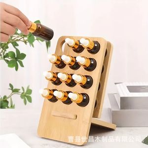 Exhibidor de Esmalte de Uñas de Bambú con 12 Compartimentos, Organizador de Cosméticos de Madera de 4 Niveles, Soporte para Aceites Esenciales de Escritorio, Ecológico - Product Image 5