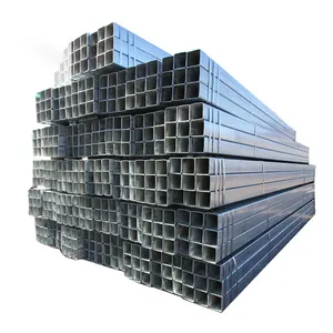 أنابيب أنبوبية مربعة مجلفنة من الحديد الأسود مقاس 20x20 25 مم 2x2 14 مقاس 2x2 2x3 2x4 3 بوصة