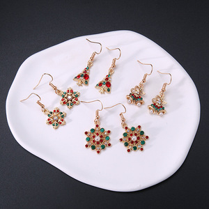 Aretes campana copo árbol zirconia Navidad <span class=keywords><strong>mujer</strong></span>, joyería fina aretes, venta fábrica mayorista por lote - Product Image 3