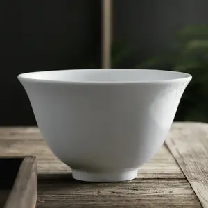 厂家批发浅蓝色白色4.5/5/6寸小陶瓷饭碗餐厅瓷汤碗