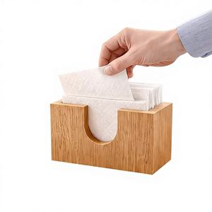 Wedding Kitchen Dining Room Table Decor Upright Wood Napkin <b>Dispenser</b> Holder Eco-Friendly Durable Modern Stylish American Style - Product Image 1