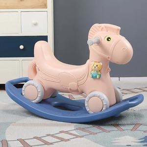 Isaride bambini a dondolo cavallo di plastica da corsa su animali giocattoli a dondolo cavallo con imbracatura di sicurezza Music Baby sedia a dondolo - Product Image 5
