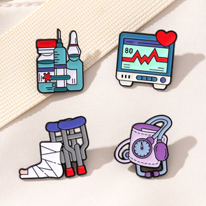 YINI pin Enamel paduan seng bertema medis dengan kerajinan tetes epoksi-bros tahan lama & hidup untuk koleksi pekerja kesehatan - Product Image 3