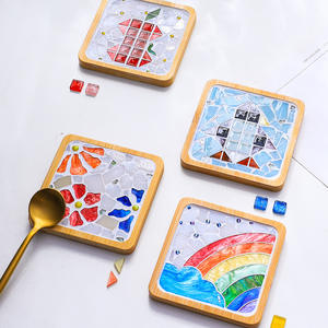 ชุดงานฝีมือ DIY แผ่นรองแก้วอะคริลิคทรงกลมและสี่เหลี่ยมลายผลไม้และดอกไม้ ของตกแต่งบ้าน ของขวัญสำหรับเด็ก - Product Image 2